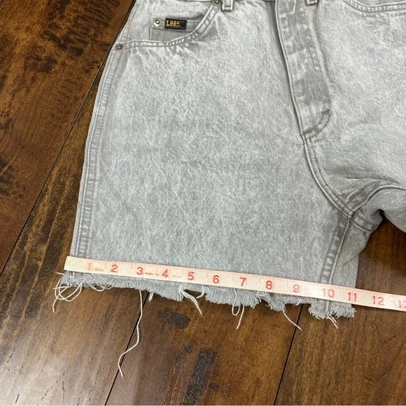 LEE Women’s Cut Off Shorts Gray Union Made VINTAGE 100% Cotton Size 7 MED - Picture 9 of 13